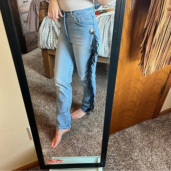 VINTAGE CHRISTIAN AGNELLI WESTERN denim size 2 - Picture 1 of 8